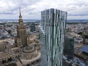 Daniel Liebeskind’s tower (foreground) was initially criticized for its lumpen aesthetics. Photo: Jaap Arriens/NurPhoto via Getty Images 