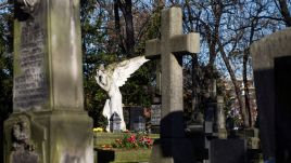 On the first days of November those who lost their loved ones go to the cemeteries to pay their respects to the dead. They burn candles on the graves and bring flowers. Photo by Attila Husejnow/SOPA Images/LightRocket via Getty Images