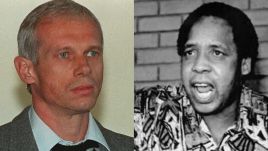 A native of Poland, Janusz Waluś (L) murdered the secretary General of the South African Communist Party Chris Hani (R) in 1993, mere months before the collapse of apartheid. Photos: X; Wikimedia Commons