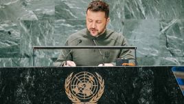 Ukrainian President Volodymyr Zelensky speaks during the 'Summit of the Future' conference at United Nations Headquarters in New York, September 23, 2024. Photo: PAP/EPA/OLGA FEDOROVA