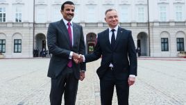 Polish President Andrzej Duda (R) and Qatari Emir Sheikh Tamim bin Hamad Al Thani. Photo: PAP/Leszek Szymański