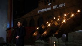 President Andrzej Duda attends a commemorative ceremony at the Wujek mine. Photo: PAP/Jarek Praszkiewicz