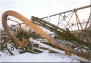 The mangled wreckage of the mast. Photo: public domain