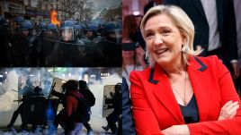 Thousands of enraged voters took to the streets, smashing shop windows and letting off fireworks as riot police were deployed across the city after Marine Le Pen’s far-right National Rally party scored a historic first-round victory in the country’s parliamentary elections.(Photos by Chesnot/Getty Images/Kiran Ridley/Getty Images/Jerome Gilles/NurPhoto via Getty Images)