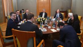 Premier Mateusz Morawiecki oraz sekretarz skarbu Stanów Zjednoczonych Janet Yellen (fot. PAP/Radek Pietruszka)