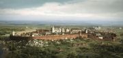 Reconstruction of the 12th century Wawel Hill from the southern side. Photo: Cracovia 3d