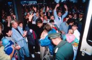 Ecstatic Germans set foot in the West for the first time. Photo: Frank Hempel/United Archives via Getty Images 