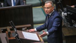  Polish President Andrzej Duda addresses the parliament. Photo: PAP/Marcin Obara