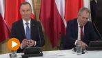 Prezydenci Polski i Czech na wspólnej konferencji (fot. TVP Parlament)