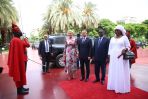 Prezydent Andrzej Duda, pierwsza dama Agata Kornhauser-Duda, prezydent Senegalu Macky Sall wraz z żoną Marieme Faye Sall (fot. PAP/Leszek Szymański)