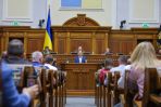 W Radzie Najwyższej w Kijowie prezydent Andrzej Duda wygłosił orędzie jako pierwsza głowa obcego państwa od wybuchu wojny (fot. PAP/Jakub Szymczuk/KPRP)