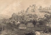 By the 18th century castle had fallen into ruin, with locals using its stones as building materials. 19th century drawing Napoleon Orda