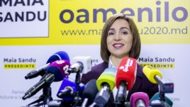 Maia Sandu wygrała wybory prezydenckie w Mołdawii (fot. PAP/EPA/DUMITRU DORU)