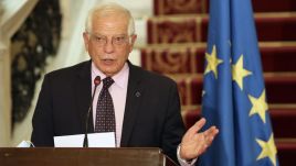 – Naszym zdaniem wybory z 9 sierpnia były sfałszowane 2 powiedział w PE szef unijnej dyplomacji Josep Borrell (fot. PAP/EPA/KHALED ELFIQI)