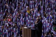 An emotional Biden was met with a rapturous reception. Photo: Kevin Dietsch / Getty Images