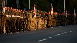 Members of the Polish armed forces are taking part in a rehearsal before the National Army Day in Warsaw, Poland, on August 11, 2024. Hundreds of members of the Polish armed forces are taking part in a rehearsal before the Armed Forces Day that takes place annually on August 15 to commemorate Poland's victory over the Soviet Union's army in 1920. (Photo by Aleksander Kalka/NurPhoto via Getty Images)