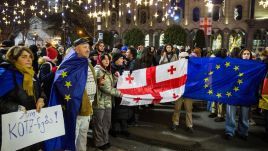 The Georgian government's decision in November to suspend EU accession talks until 2028 sparked daily protests across the country. Photo: Getty Images