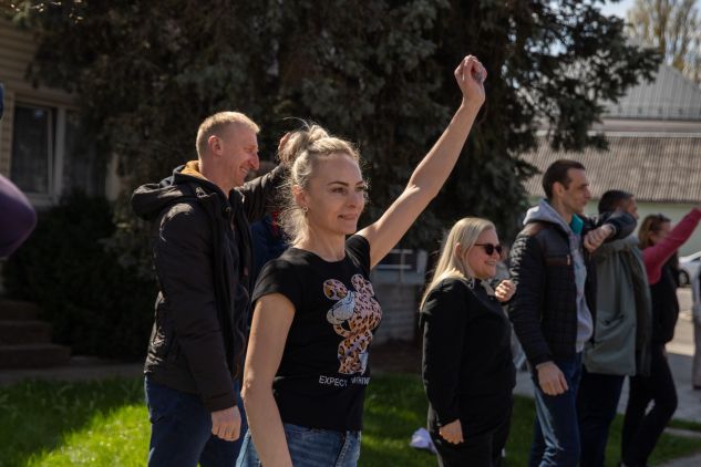 Z okazji Międzynarodowego Dnia Tańca w Niemenczynie odbył się FlashMob, fot. TVP Wilno/Eva Przychodska