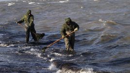 In 2007, a Russian tanker spilled 1,200 tonnes of oil in the same region, causing severe damage to the environment. Photo: Igor Garin/Epsilon/Getty Images