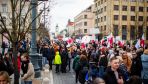 Przemarsz i wiec w obronie szkół mniejszości narodowych w Wilnie [fotogaleria], fot. TVP Wilno/Bartek Urbanowicz