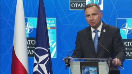 Prezydent Andrzej Duda po szczycie NATO (fot. TVP)
