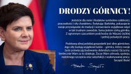 List premier Beaty Szydło do górników (fot. twitter.com/KPRM)