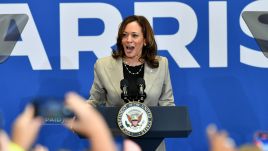 Kamala Harris holds a campaign event in North Carolina on July 18. Photo: Peter Zay/Anadolu via Getty Images