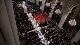 Foreign dignitaries were in attendance as the iconic Notre-Dame re-opened its doors after five years. Photo: PAP/EPA/CHRISTOPHE PETIT TESSON 