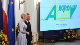 Andrzej Duda wziął udział w gali AgroLiga 2021 (fot. PAP/Andrzej Lange)