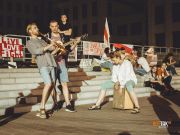 Площадь перед Домом правительства после акции «За Свободу» 16 августа 2020 года. Минск, Беларусь. Фото: Александр Васюкович / vot-tak.tv