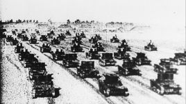 Columns of Soviet tanks advancing through the Polish territory on September 17, 1939. Photo: PAP/	CAF