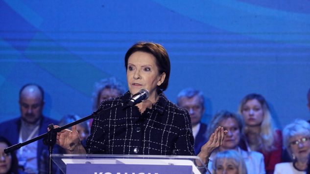 Ewa Kopacz podczas konwencji Koalicji Obywatelskiej i organizacji partnerskich (fot. PAP/Tomasz Gzell)
