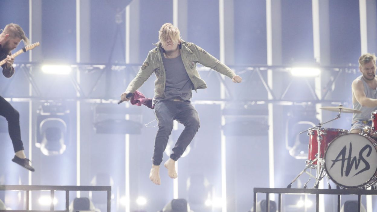 Najbardziej rockowy występ podczas Eurowizji 2018 należał bez wątpienia do Węgier. AWS i ich hit „Viszlat Nyar” porwali publiczność (fot. Andreas Putting/eurovision.tv)