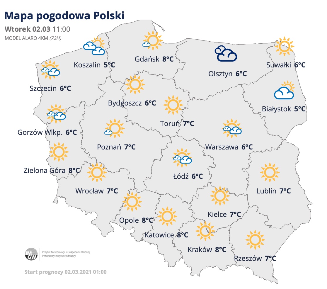 Prognoza Pogody Na Dzisiaj Wtorek 2 Marca Cieplo I Slonecznie Powiew Wiosny Ale Za Chwile Ponowny Atak Mrozu 2 03 2021 Tvp Info